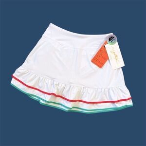 🎁 Gottex White Athletic Skort Tennis Pickleball Golf Size S NWT